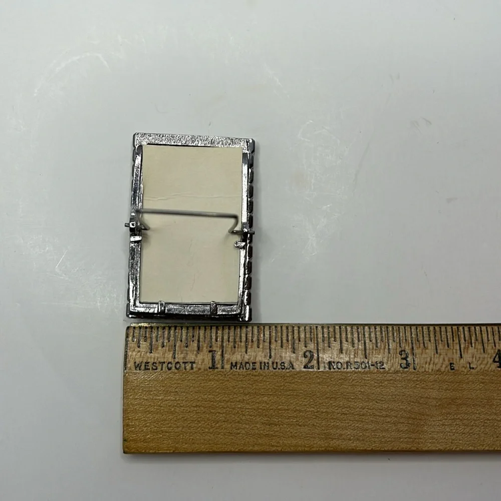 3/$12 Liz Claiborne mini picture frame lavender crystals purple flower accent